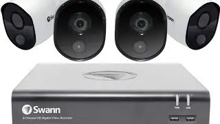 Swann 8 Channel 4 Camera Security, Wired Surveillance 1080p Full HD DVR 1TB HDD, Indoor/Outdoor