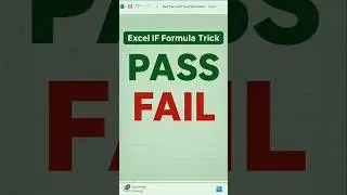 IF Formula Trick in Excel for Pass/Fail Result #shorts #exceltips #shortsfeed #IFFormula