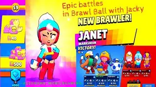 Brawl Stars. Epic battles in Brawl Ball with Jacky. 4090 cups New Chromatic Brawler Janet. New map