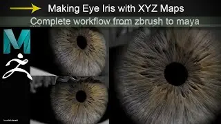How to make realistic Iris of eye in zbrush and maya using xyz maps