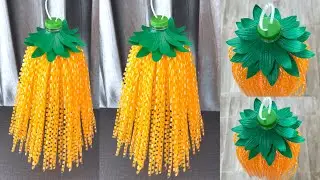 Hanging Mobile from plastic straws.โมบายจากหลอดพลาสติก