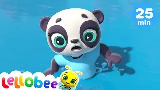 The Panda Went Over The Mountain + More Nursery Rhymes & Kids Songs - Lellobee ABCs 123s