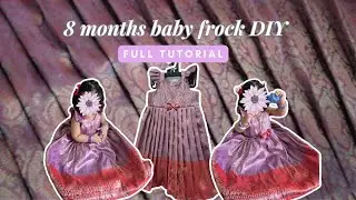 How to Stitch Baby Frock at Home | 8 Months Old Baby Dress Easy DIY | Full tutorial in kannada ✅️