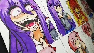 Drawing FNF - Monika + Doki Doki Takeover BAD ENDING Mod / Doki Doki Literature Club