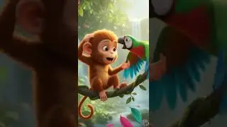 monkey or parrot 😂 #short #shorts #monkey #cartoon #arishaslam786 #viralvideo