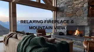 Cozy Cabin Fireplace with Mountain View | 1 Hour Relaxing Ambiance for Sleep & Study