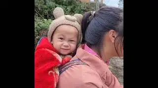 Mothe'r Harvest Green Cabbage Sell and Grill Meat for Child to Eat on Cold Rainy Days