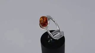 Sterling Silver and Baltic Honey Amber Ring