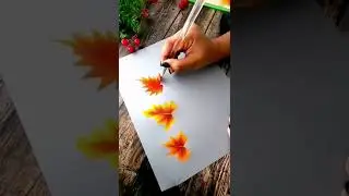 Fall Leaves 🌿🍁 Acrylic Painting 🎨 #shorts #painting