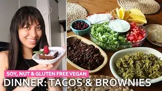 Allergy Friendly Vegan Chicken Tacos, Vegan Beef Tacos & Brownies