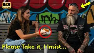 M&auml;dchen mit Beinprothese teilt Mittagessen mit hungrigem Biker &ndash; 700 Hells Angels st&uuml;rmen ihre Schul
