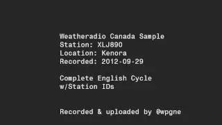 Environment Canada Weatheradio - Kenora ON Stn ID/English Cycle