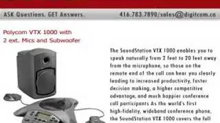 Polycom VTX 1000 with 2 ext. Mics and Subwoofer, Digitcom.ca, Telephone Systems, VoIP