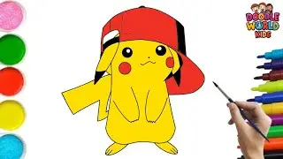 How to Draw Cute Pok&eacute;mon Pikachu ⚡🐭🎨 | Easy Cartoon Drawing for Kids | Doodle World Kids