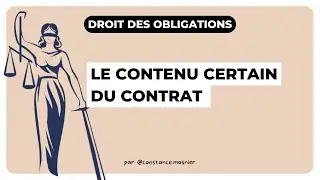 Le contenu certain du contrat : Droit des obligations CRFPA & L2 droit