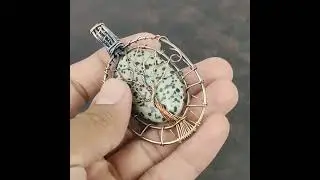 Tree Of Life Dalmatian Jasper Gemstone Pendant Copper Wire Wrapped Pendant Handmade Pendant(VFWP-69)