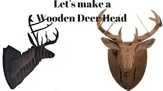 Wooden Deer Head Modern Art (Woodshop Taxidermy)
