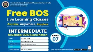 Intermediate Paper-4B: IDT | Topic: Returns | Session 2 | 17 July, 2023