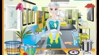 Elsa House Cleaning game online