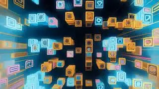 Club Visuals 1483 - Falling Cubes Motion Background