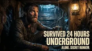A Lonely Man Hid From Endless Rain 🌧️ | 7 Days Inside a Secret Underground Stone Home