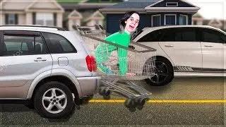 atravesse a rua com um Carrinho de compras sem ser Acertado!!!