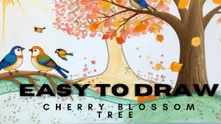 Easy Cherry Blossom Painting for Kids | Step-by-Step Spring Art | Using Q-Tips (Cotton Buds)