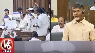 YCP Protest In AP Assembly Over Mirchi Farmers Problems | V6 News
