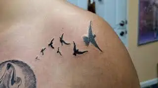Wolf tattoo on chest, tattoo by Boris Kuryakin, September 19, 2019.