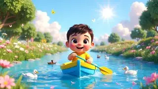 Row Row Your Boat Song 🌊 Fun 3D Cartoon for Kids