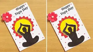 International Yoga day Card/Yoga day card/Yoga day Drawing/Yoga day Craft