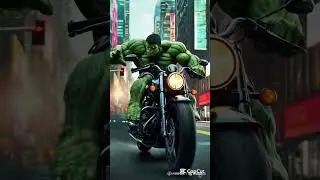 Hulk rides a motorcycle on the city center street. #hulktrading #hulk #hulk shortvideo  #motorcycle