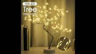 LED Night Light Tree Table Desk Lamp Gold Branch Battery USB Wedding Party Decor