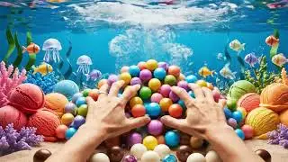 CRAZY CANDY OCEAN! Cotton Candy Reefs, Ice Cream Treasure & Glowing Chip Corals 🌊🍭 | Satisfying
