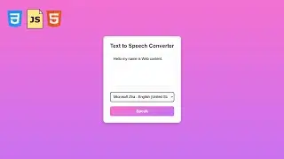 🔊 Build a Text-to-Voice Converter with HTML, CSS & JavaScript &ndash; Simple Tutorial!