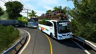 Village Road Map Gabungan V7: A Scenic Bus Drive in ETS2
