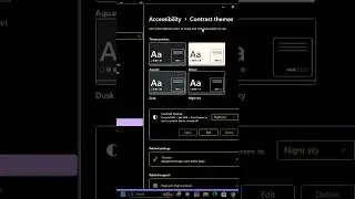 How to set Contrast themes Night sky in windows 11