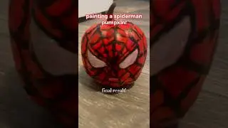 painting a spider-man pumpkin! #spiderman #art #drawing #painting #coloring #pumpkin #amnc #shorts