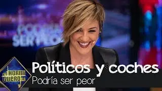 Cristina Pardo analiza con Carlos Sainz la relación de políticos y coches - El Hormiguero 3.0