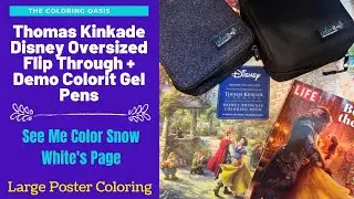 Flip Through of Thomas Kinkade Disney Poster Book | Demo of Colorit Gel Pens￼
