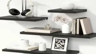 A must-have product! Floating Shelves with Invisible Bracket, Rustic Wood Wall Mounted Shelves Set