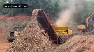 Large Tree Roots Crusher Machine Mobile Disc Tub Tree Stump Grinder Working Video