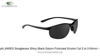 Serengeti JAMES Sunglasses Shiny Black Saturn Polarized Smoke Cat 2 to 3 64mm   0 0 2 4