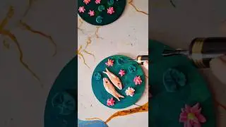 Fish pond making at home from airdry clay#diy#youtubeshorts