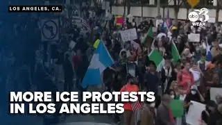 Protesters rally in downtown Los Angeles demanding end to ICE operations