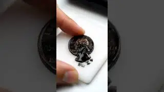 Obsidan Penny Sliced: Surreal ASMR Macro Cut of a 1877 Indian Head #coinart #ASMR #obsidian #macro #