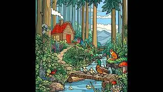 Rain-Kissed Forest Morning 🌧️🦆 | Calming Nature Coloring