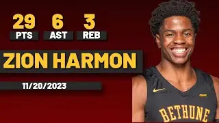 Zion Harmon Bethune Cookman Wildcats 29 PTS 6 AST vs Charleston Southern Buccaneers