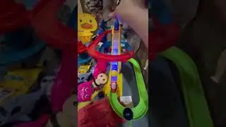 JUST TRAIN PLAY WITH SLIDING PENGUIN #racing #racinggames #penguin #slide #viral #shortsfeed #toys