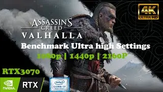 Assassins Creed Valhalla Benchmark on RTX 3070 , FullHD | 2k | 4k | Ultra Guality Graphics Setting